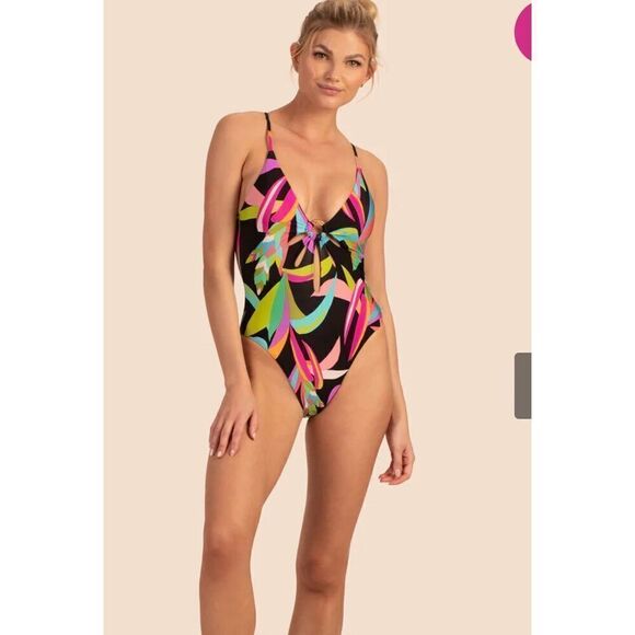 Trina Turk BIRDS OF PARADISE CUT MAILLOT One Piece Swimsuit NWT Size 2 - Picture 10 of 10